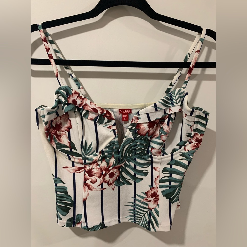 GUESS  Tropical/ Floral Crop Top Size M